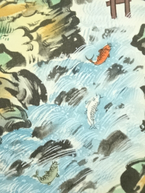 道具 ] - 道具 柳原龍泉筆 萬事開運十全山水図 肉筆絹本掛軸（共箱